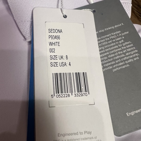 PING Collection White Polo UPF 50+ Golf Shirt Womens Sz 4 NWT Sedona AJGA - Picture 2 of 16